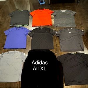 Bundle of 8 men’s Adidas dry fit athletic tshirts. Size XL.